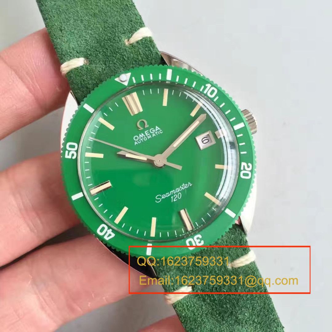 【台湾厂顶级复刻手表】欧米茄OMEGA海马复古系列120绿盘腕表 / M275
