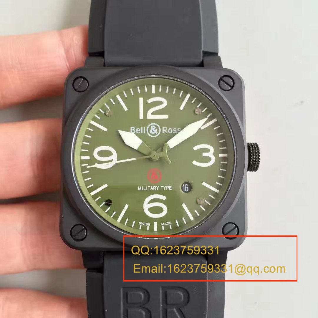 【BR厂顶级复刻高仿手表】柏莱士AVIATION系列BR 03-92 Military Carbon腕表 / BLS007