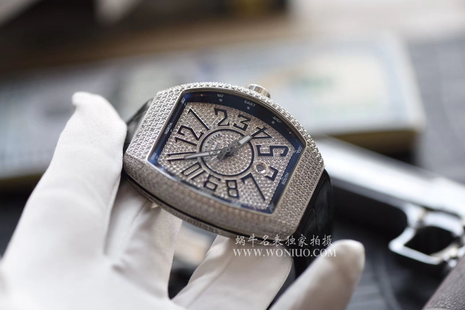【FM一比一超A高仿手表】法兰克穆勒VANGUARD系列Vanguard Lady 白金钻石腕錶腕表 / 法穆兰FL013