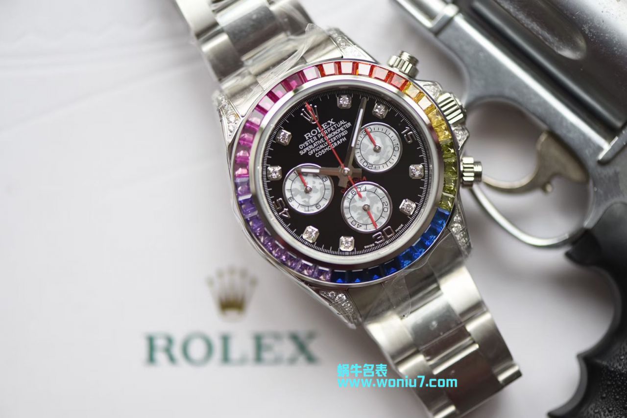 【台湾厂一比一超A高仿手表】劳力士宇宙计型彩虹迪通拿系列116599 RBOW机械腕表 / R033