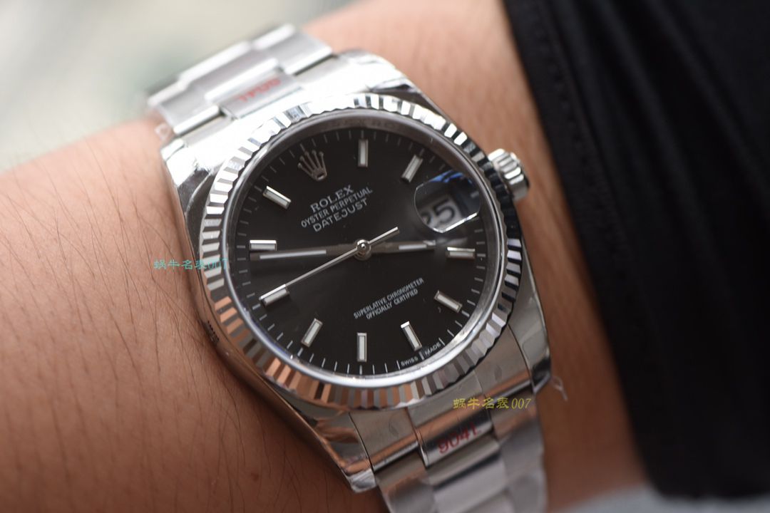 【视频评测顶级复刻手表网】劳力士日志型36系列灰面盘腕表 / R326