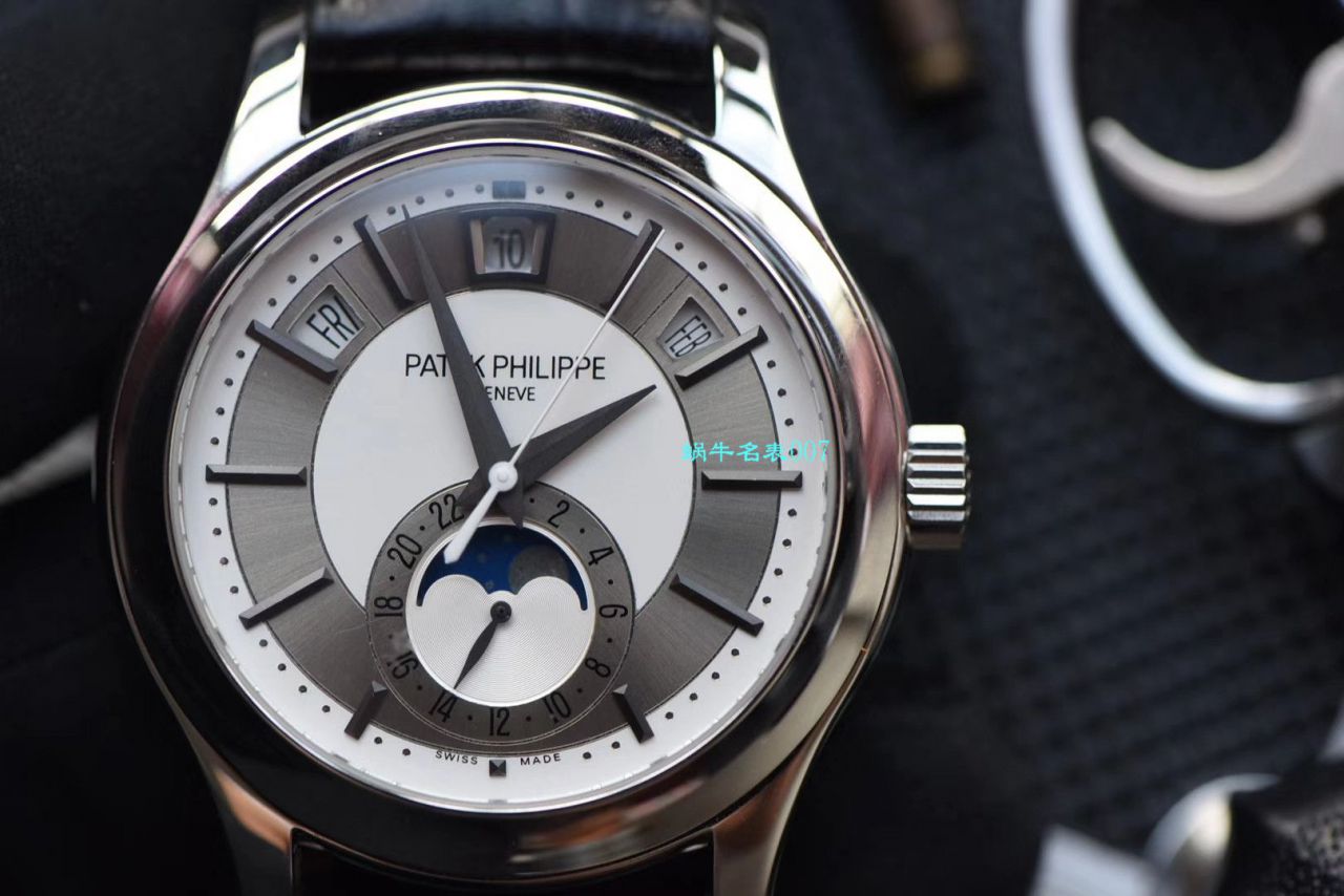 【GR厂复刻百达翡丽手表价格】PATEK PHILIPPE复杂功能计时系列5205G-001 白金腕表 / BD272
