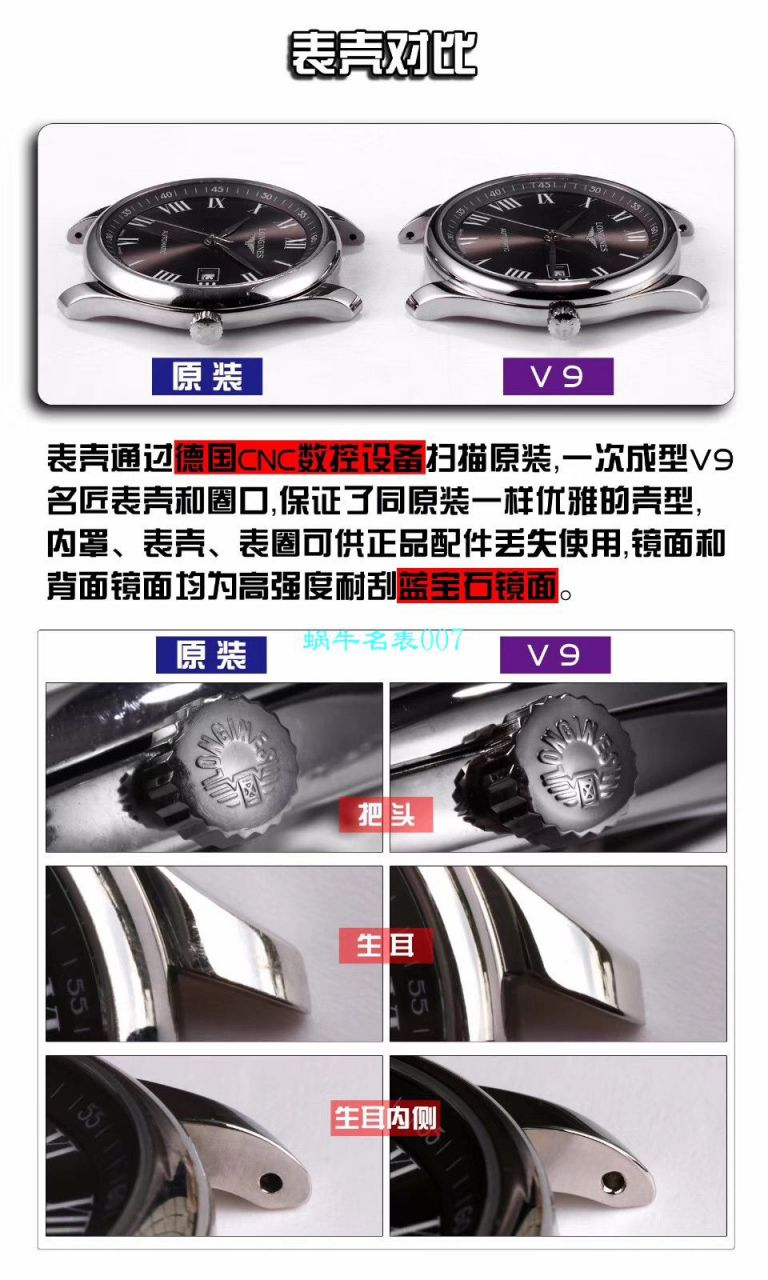 【V9厂顶级复刻手表】浪琴名匠系列L2.793.4.71.6，L2.793.4.57.6等多色单历腕表 / L113