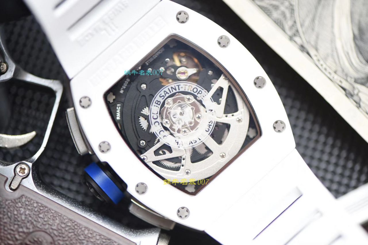 【视频评测KV厂RICHARD MILLE复刻手表】理查德米勒男士系列RM 011白色陶瓷限量款腕表 / KVRM01199