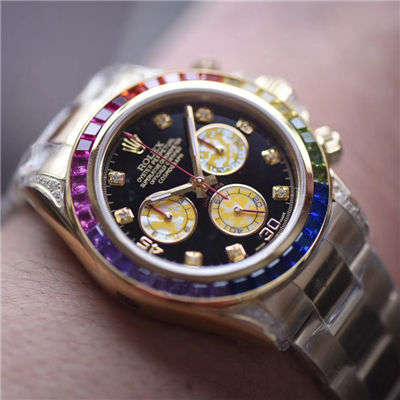 【台湾厂一比一超A克隆手表】劳力士宇宙计型彩虹迪通拿系列116595 RBOW腕表