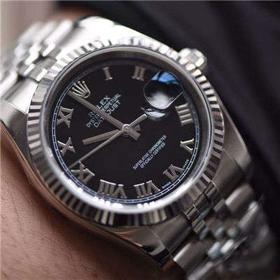 劳力士日志型系列116234-63200黑罗马盘腕表【AR1:1超A克隆手表】