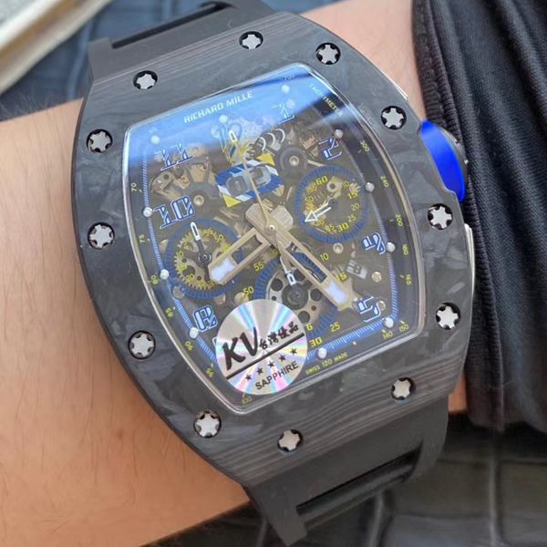 KV厂V2锻造碳纤维升级版理查德米勒精仿手表RM 011腕表