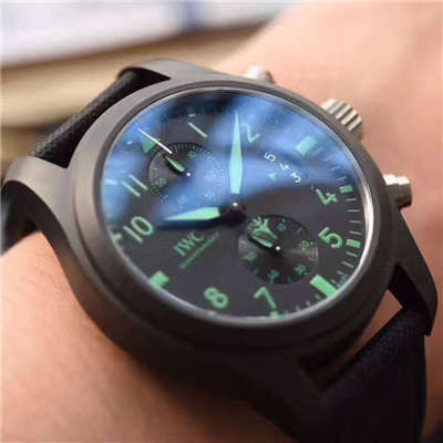 【HBBV6厂1:1复刻手表】万国飞行员系列TOP GUN海军陆战队专用IW388003绿色特别版腕表