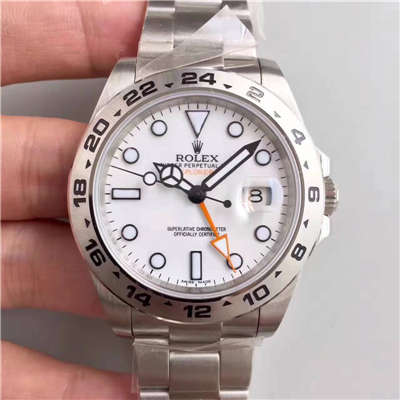 【N厂V7版1:1高仿手表】劳力士探险家型二代EXP2系列216570-77210 白盘机械腕表