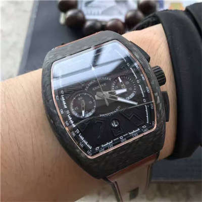 【LE1:1顶级复刻手表】法穆兰VANGUARD系列V45 SC DT BLACK PXL黑色腕表
