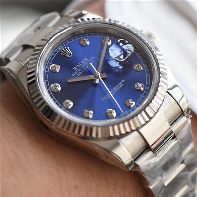 【视频评测N厂一比一复刻手表】劳力士日志型系列116234蓝盘镶嵌钻石腕表