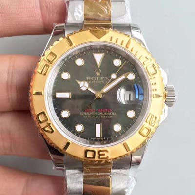 【JF厂一比一复刻手表】劳力士游艇名仕型系列16623黑贝母盘腕表