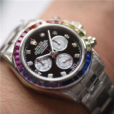 【台湾厂一比一超A高仿手表】劳力士宇宙计型彩虹迪通拿系列116599 RBOW机械腕表