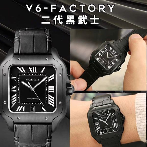 V6厂卡地亚山度士WSSA0039二代黑武士顶级高仿手表